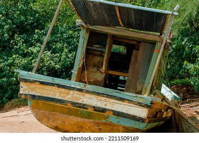 An Old Wooden Boat In Kemaman, Terengganu, Malaysia