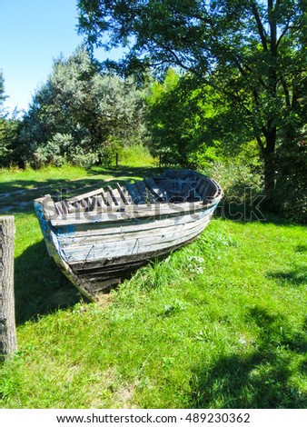 Similar – Image, Stock Photo Lonely rowing boat