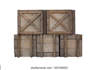 Old Wooden Box Isolated.