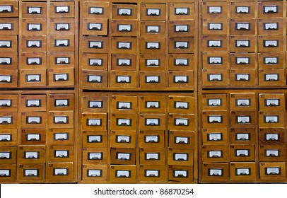 Old wooden card catalog
