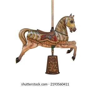 Old Wooden Carousel Horse Isolated On Stock Photo 2193560411 | Shutterstock