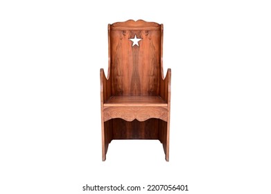 Old Wooden chair isolated on white background