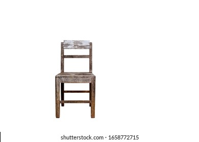 Old wooden chair  On a white background
