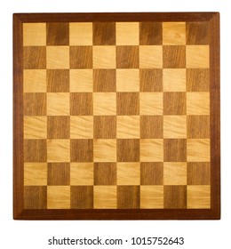 Old wooden chess board on white - Shutterstock ID 1015752643