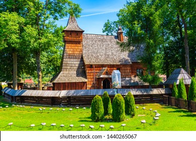 Old Wooden Church Listed On Unesco List In Debno Village On Sunny Summer Day, Poland