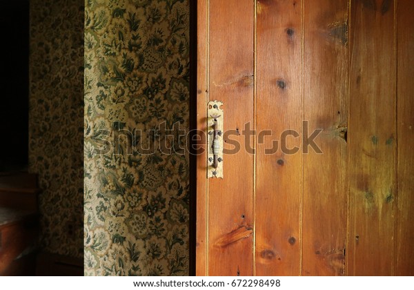 Old Wooden Closet Door Slightly Open Stock Photo Edit Now 672298498
