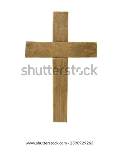 old wooden cross isolated on white