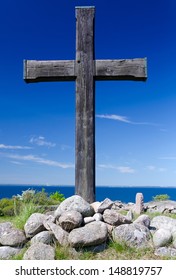 Old Wooden Cross On Hano Island