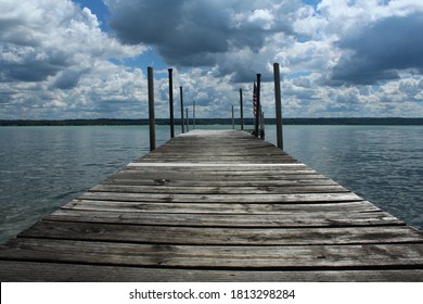 Old Wooden Dock On Cayuga Lake