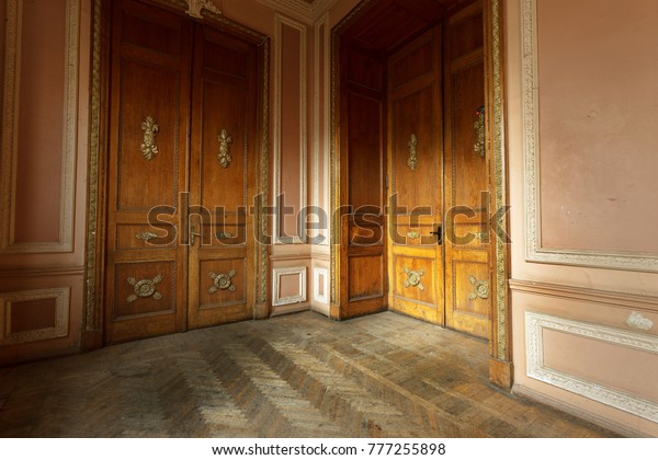 Old Wooden Door Ancient Antique Wooden Stock Photo Edit Now 777255898