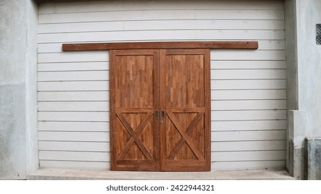 Old wooden door from a barn with white and grey background - Powered by Shutterstock