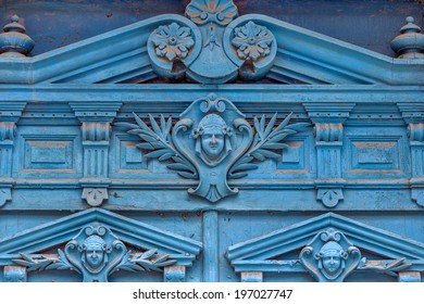 Old wooden door covered with cracks, worn paint. An ideal base for creative design fashion trend in modern development - Powered by Shutterstock