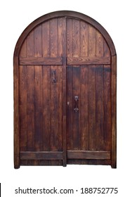 Old Wooden Door Isolated With Clipping Path