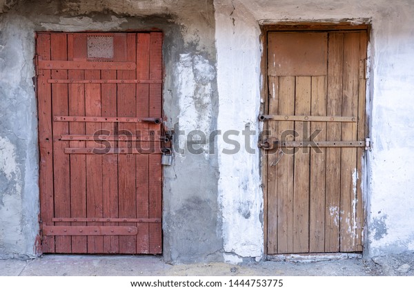 Old Wooden Doors Poor Homes Colored Stock Photo Edit Now 1444753775