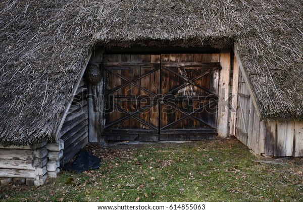 Old Wooden Entry Door Old Rustic Stock Photo Edit Now 614855063