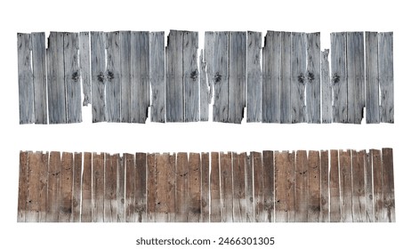 old wooden fence isolated on white with clipping path. - Powered by Shutterstock