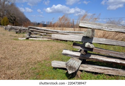 Old Wooden Fence In Rural Mississippi