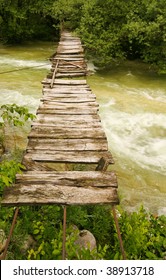 Old wooden footbridge