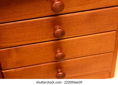 Old Wooden Furniture With Stacked Drawers