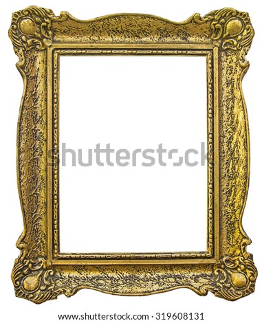 Old wooden gilded Frame Isolated with Clipping Path