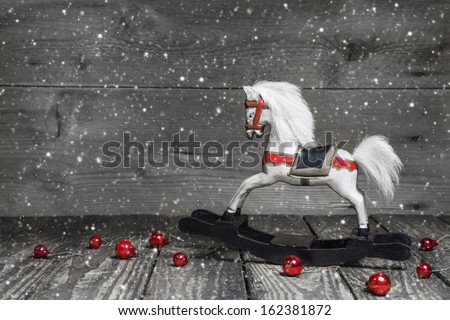 Old Wooden Horse Shabby Chic Christmas Stock Photo Edit Now