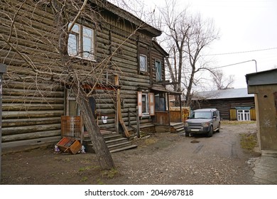 An Old Wooden House In The City Of Irkutsk