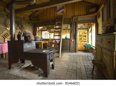 Old Wooden House Interior.