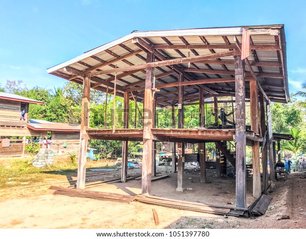 Old Wooden Houses Barn Sheet Metal Stock Photo Edit Now 1051397780