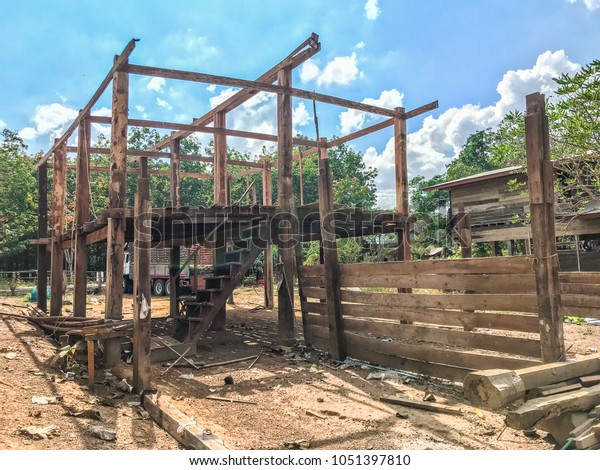 Old Wooden Houses Barn Sheet Metal Stock Photo Edit Now 1051397810