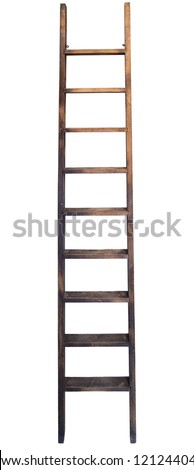 Old wooden ladder against the wall