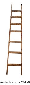 Old Wooden Ladder On The White Background 