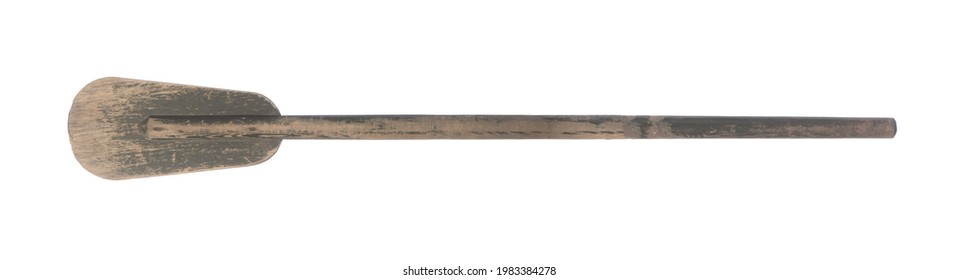 old wooden paddle isolated on white background - Shutterstock ID 1983384278