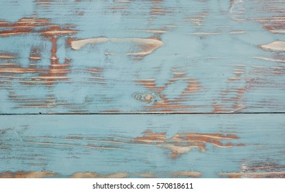 Old wooden painted  blue rustic background, top view
