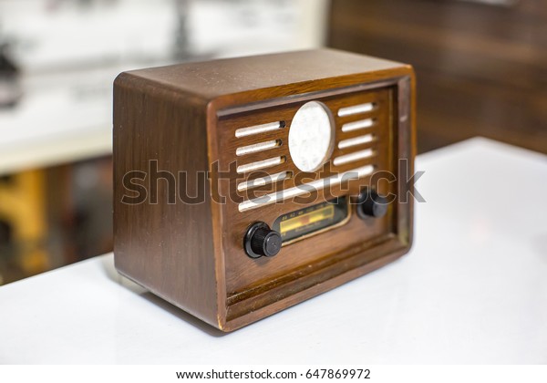 Old Wooden Radio Device Stock Photo Edit Now 647869972