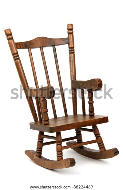 Old Wooden Rocking Chair On White Stock Photo (Edit Now) 88224469