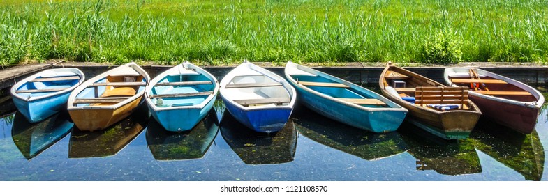 old wooden rowboats in austria
