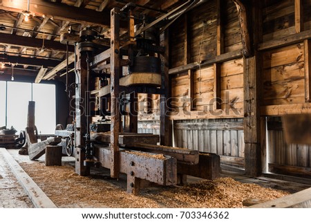 Old wooden sawmill along the coast of Maine