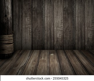 Old wooden scene as pirates theme background