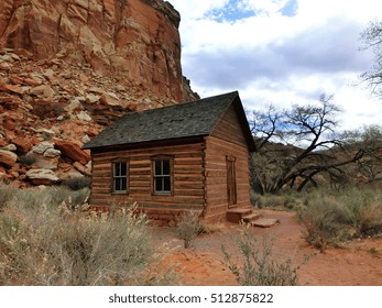Old Wooden Schoolhouse Abandoned Near Rock Cliff