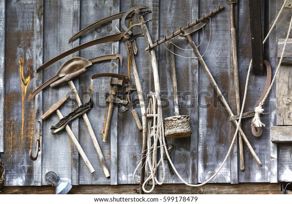 Old Wooden Shed Farm Tools Stock Photo 599178479 | Shutterstock