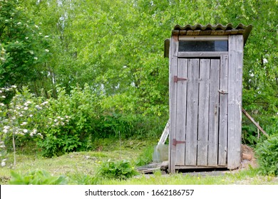 old wooden shed, near the forest