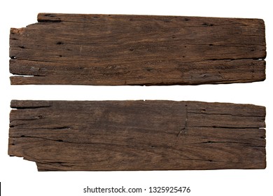Old Wooden Sign Board Background. Plank Wood Isolated For Design Art Work Or Add Text Message.