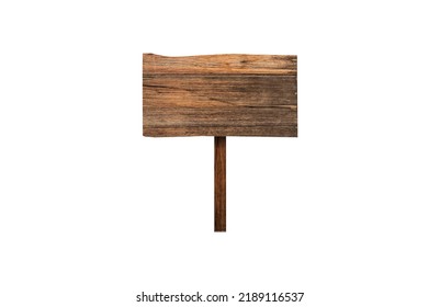 old Wooden sign isolated on white background