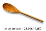 Old Wooden Spoon Cut Out on White.