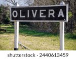 Old wooden train station sign