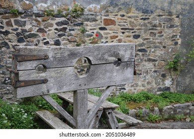 Old Wooden Village Punishment Stocks