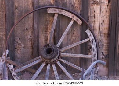 Old Wooden Wagon Wheel With Hub