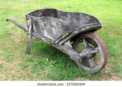 Old Wooden Wheel Barrow