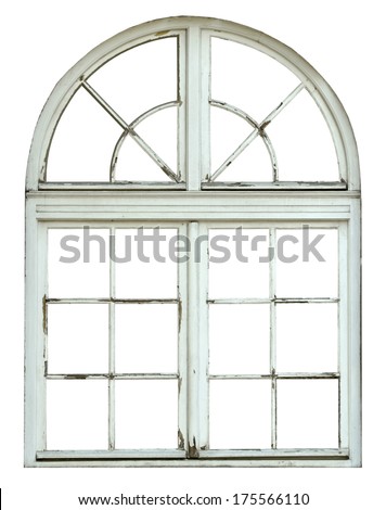 Old wooden window with arch