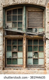 Old Wooden Window In Decay, Taken At Somerset Village, Bermuda.